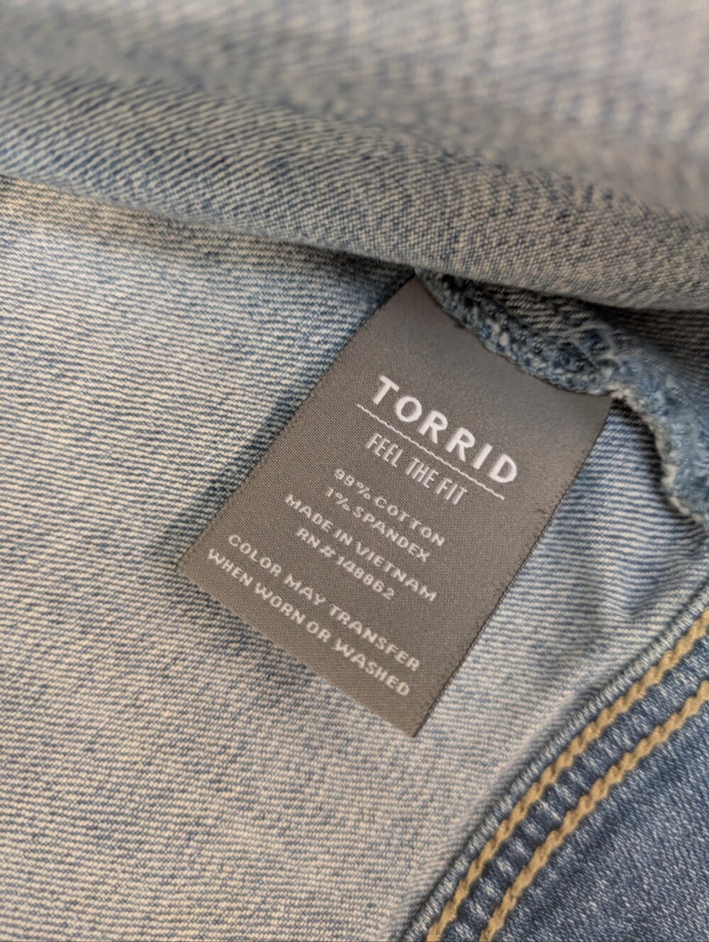 Torrid Cropped Denim Vest Sz 3 - Picture 7 of 13